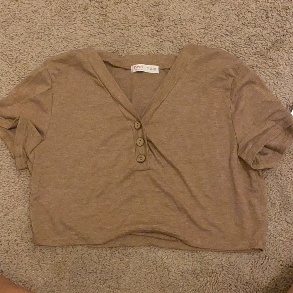 light brown crop top